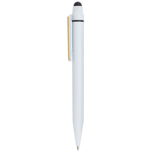 Boligrafo Touch Con Clip Bambu Blanco