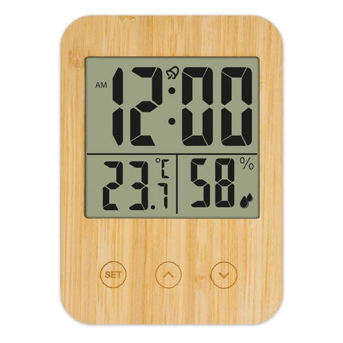 Termometro Higrometro De Bambu