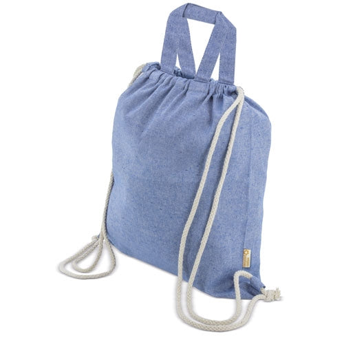 Bolsa Mochila De Algodon Reciclado Azul