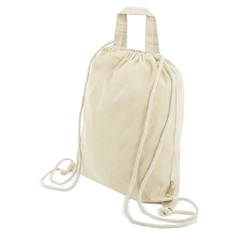 Bolsa Mochila De Algodon Reciclado Crema