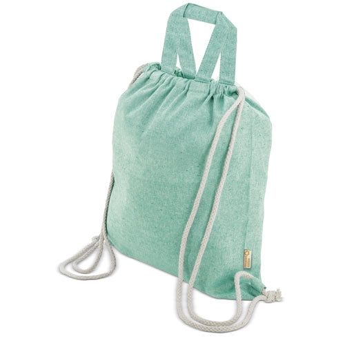 Bolsa Mochila De Algodon Reciclado Verde