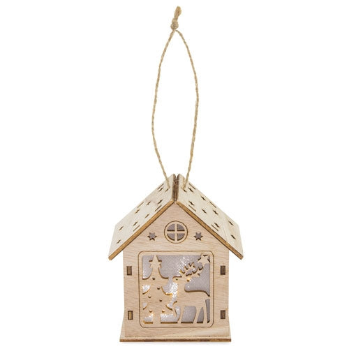 Cabaña De Madera Con Luz