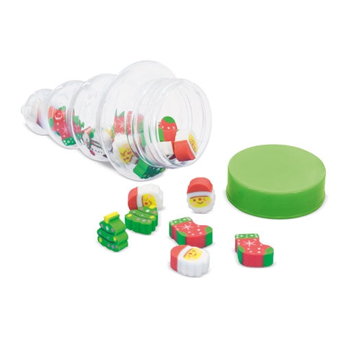 Set De Gomas Navideño Verde