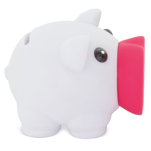 Hucha Cerdito Blanco Fucsia