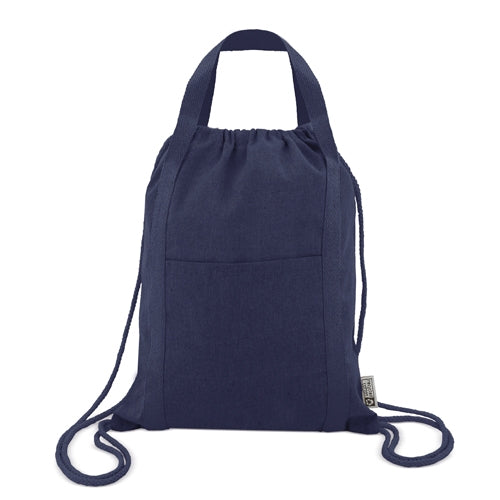 Bolsa Mochila de Algodón Reciclado Azul Oscuro