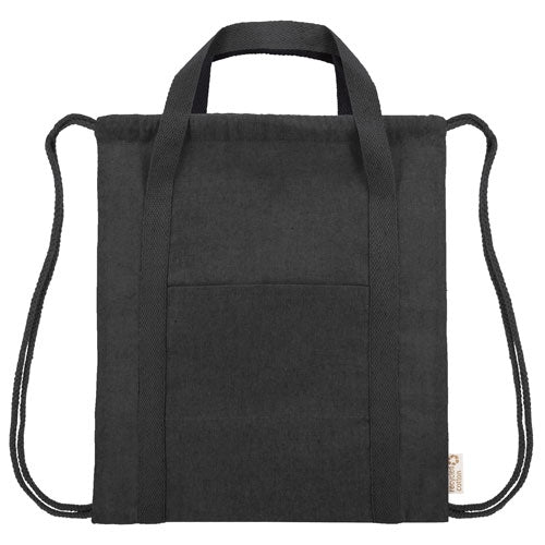 Bolsa Mochila De Algodón Reciclado Negro