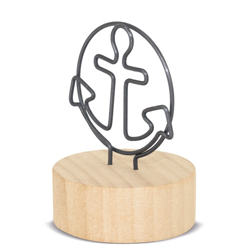 Memo Clip Con Base De Madera