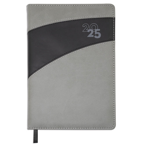 Dietario Gris - Agenda Multilingüe con 352 Páginas - Festivos y Planificación Semanal