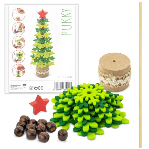 Arbolito De Navidad Rpet Y Madera Reciclada Verde