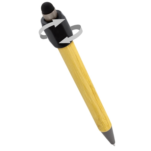 Boligrafo Antiestrés Giratorio De Bambú Negro