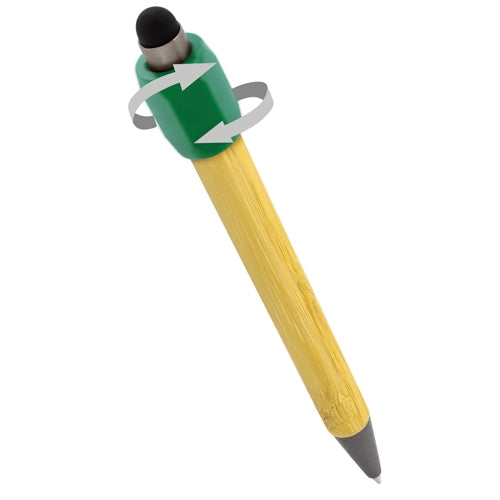 Boligrafo Antiestrés Giratorio De Bambú Verde