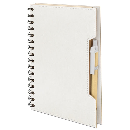 Cuaderno A5 Con Boligrafo Eco Blanco