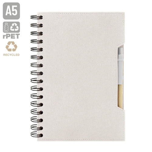 Cuaderno A5 Con Boligrafo Eco Blanco