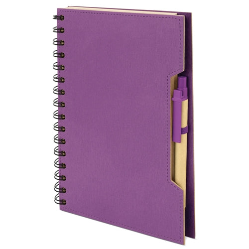 Cuaderno A5 Con Boligrafo Eco Lila