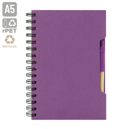 Cuaderno A5 Con Boligrafo Eco Lila