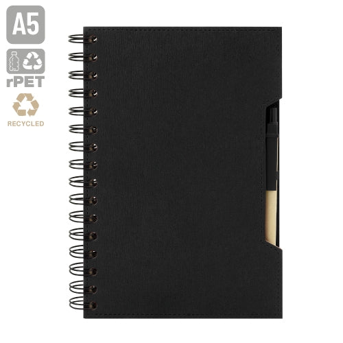 Cuaderno A5 Con Boligrafo Eco Negro