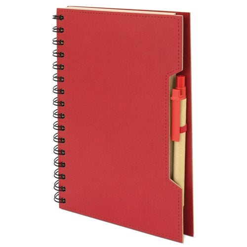 Cuaderno A5 Con Boligrafo Eco Rojo