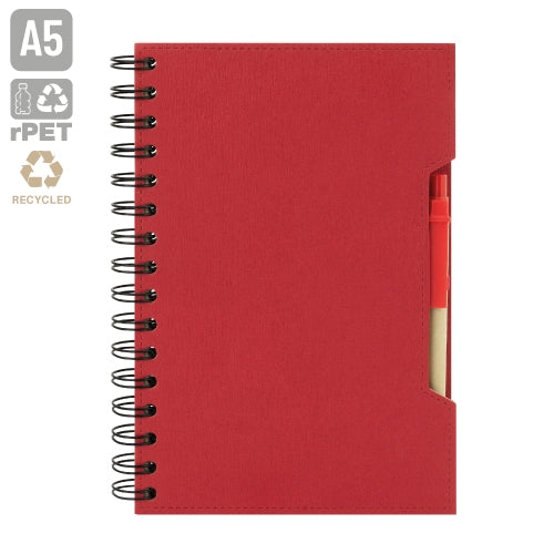 Cuaderno A5 Con Boligrafo Eco Rojo