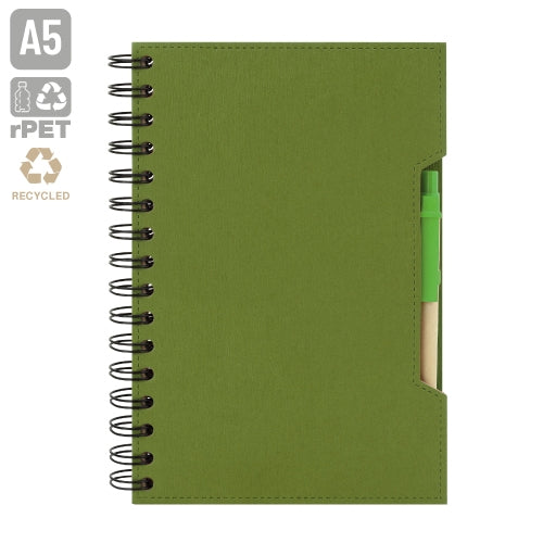Cuaderno A5 Con Boligrafo Eco Verde