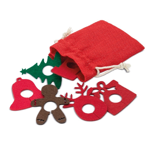 Set 6 Marcadores De Fieltro Para Copas Navidad