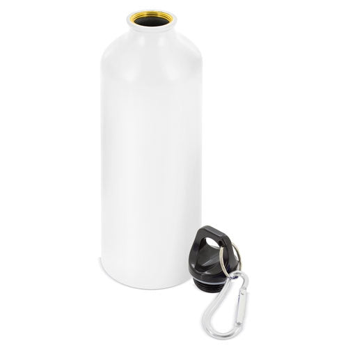 Botella De Aluminio Con Mosqueton 800 Ml. Blanco