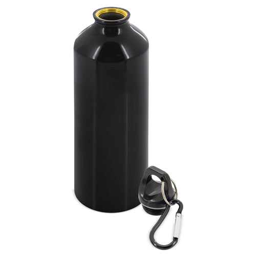 Botella De Aluminio Con Mosqueton 800 Ml. Negro
