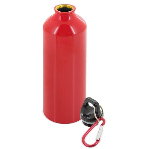 Botella De Aluminio Con Mosqueton 800 Ml. Rojo