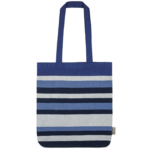 Bolsa Rayas de Algodón Reciclado Azul