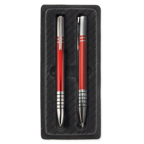 Estuche Flocado 2 Boligrafos N Negro