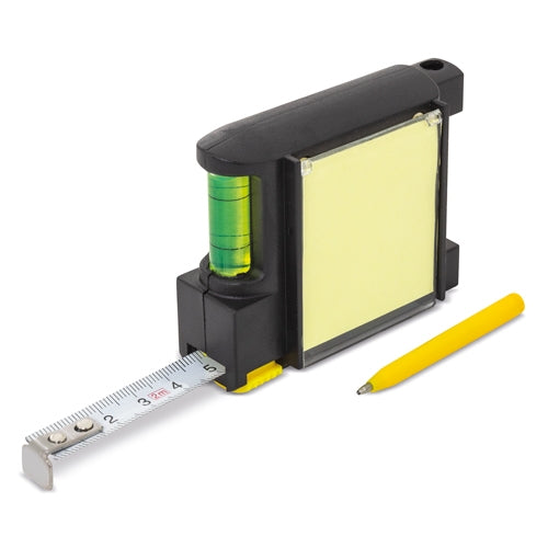 Flexómetro 2M Con Nivel Y Notas Negro