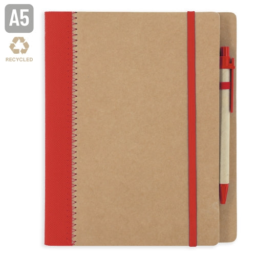 Cuaderno A5 Carton Reciclado Rojo