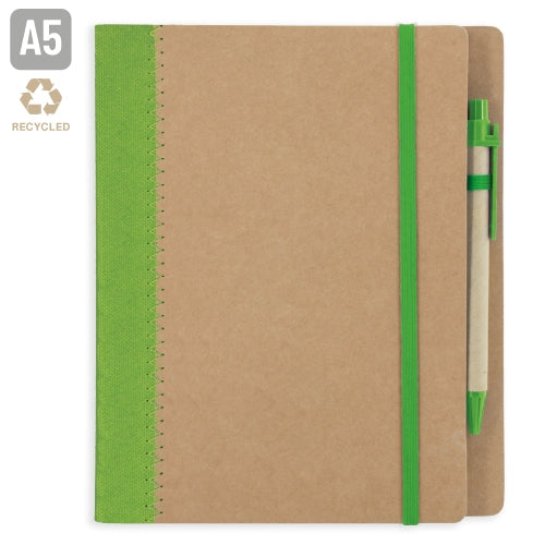 Cuaderno A5 Carton Reciclado Verde