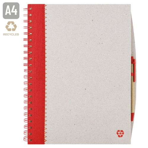 Cuaderno A4 Carton Reciclado Rojo