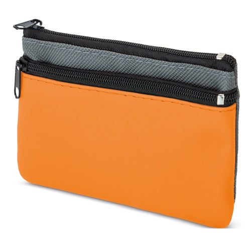 Monedero 2 Cremalleras Naranja