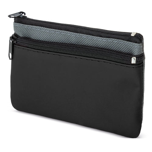 Monedero 2 Cremalleras Negro