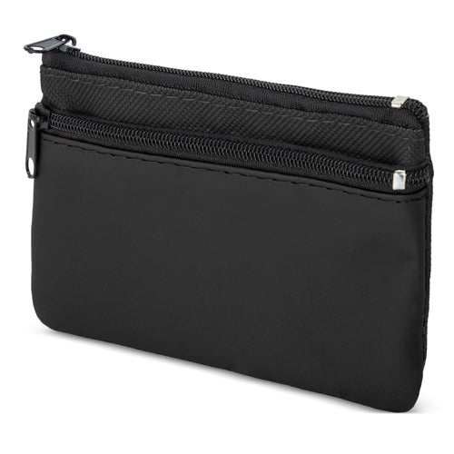 Monedero 2 Cremalleras Negro