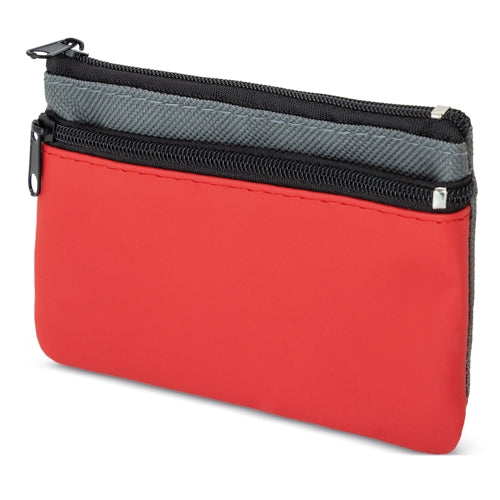 Monedero 2 Cremalleras Rojo