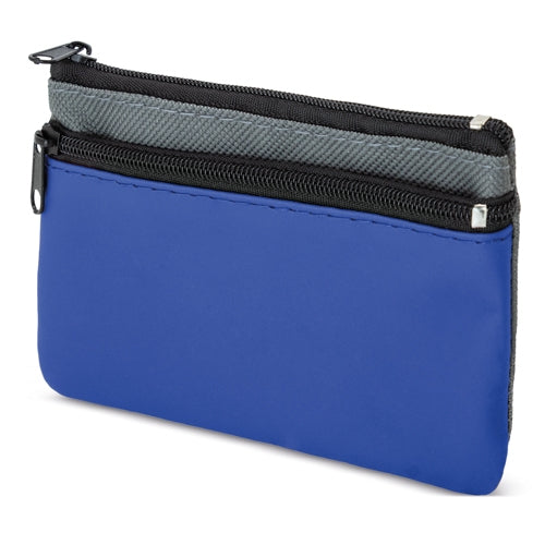 Monedero 2 Cremalleras Azul