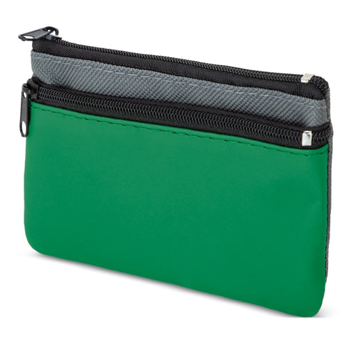 Monedero 2 Cremalleras Verde