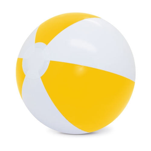 Balón de Playa Inflable Blanco y Amarillo - Verano y Eventos