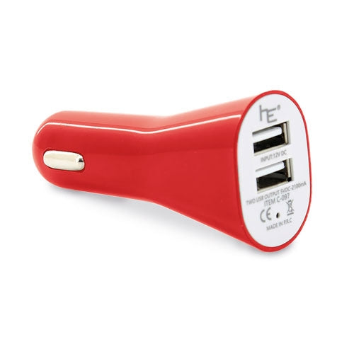 Cargador De Coche Doble Usb Rojo Rojo