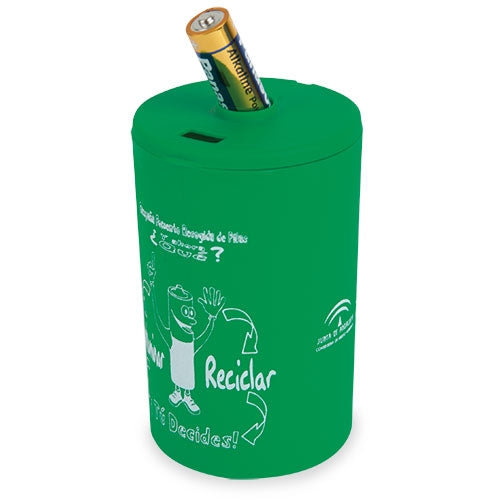 Contenedor De Pilas Verde