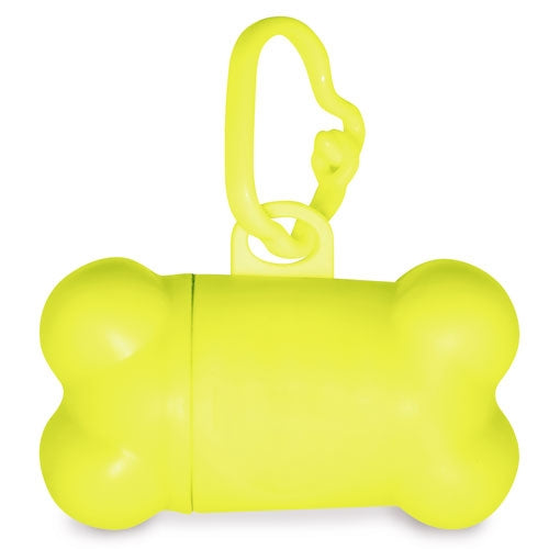Portabolsas Forma Hueso Amarillo Fluorescente