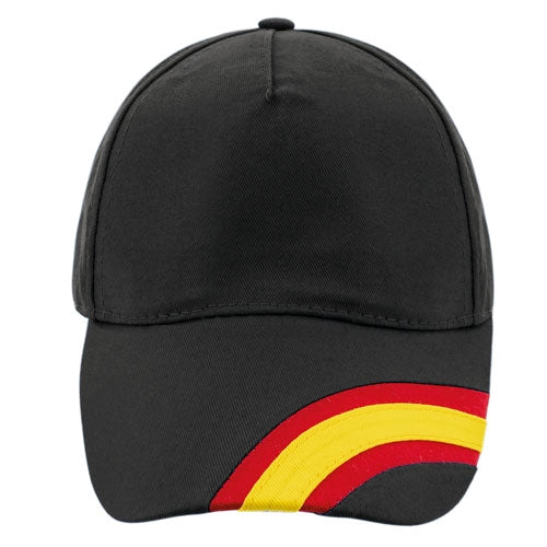 Gorra Nacional 5 Paneles Algodn Peinado Negro