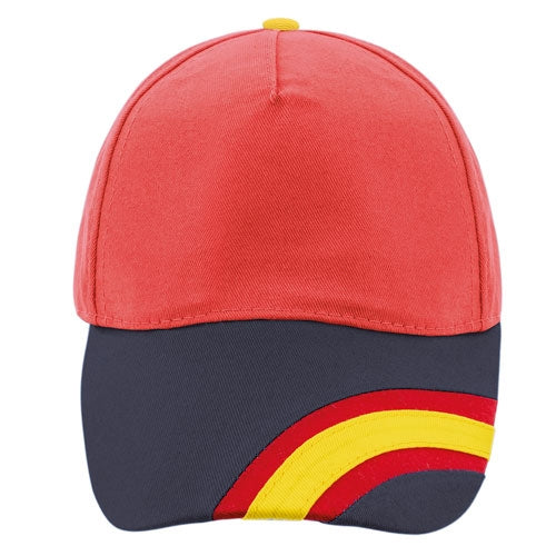 Gorra Nacional 5 Paneles Algodn Peinado Rojo