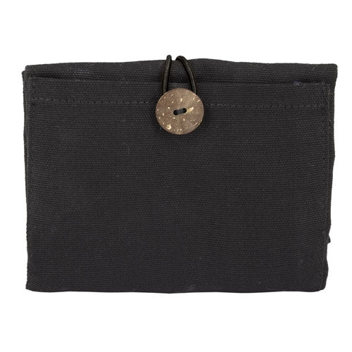 Bolsa De Algodon Plegable Con Bolsillo Negro