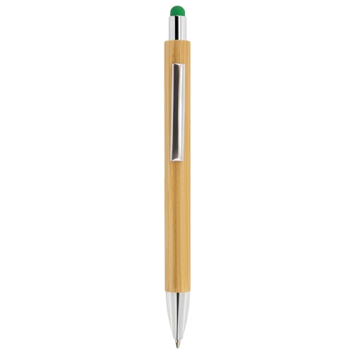 Boligrafo Bambu Con Touch Verde