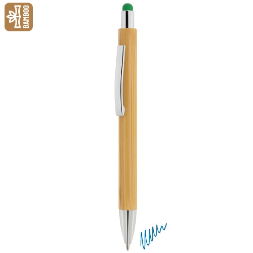 Boligrafo Bambu Con Touch Verde