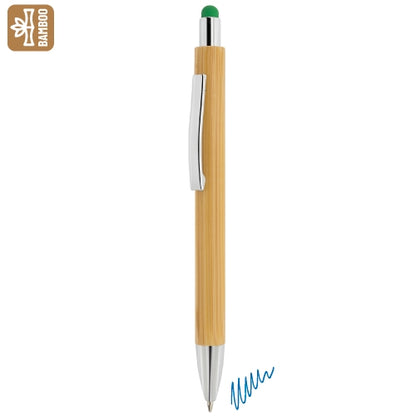 Boligrafo Bambu Con Touch Verde
