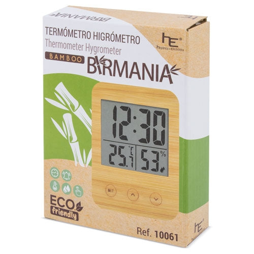 Termometro Higrometro De Bambu "Birmania"